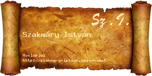 Szakmáry István névjegykártya